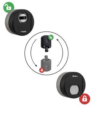 Захисна броненакладка протектор DISEC MAGNETIC 3G MR125L DIN ROUND 25мм Чорний матовий 3клас ANS 2KEY KM0P3G Зовнішній, без щитка, Черный, Чорний