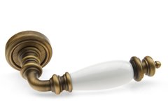 Дверна ручка Fadex Siena V B02 бронза матова/біла кераміка