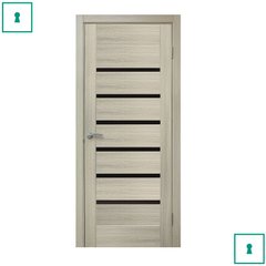 Двери межкомнатные Омис ПВХ, Лагуна, Беленый дуб, ЧС, 600 мм