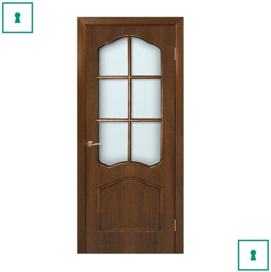 Двері міжкімнатні Оміс шпоновані, Кароліна, Горіх, ПО, 600 мм