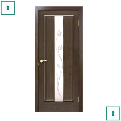 Двері міжкімнатні Оміс ПВХ, Тіффані, Каштан, СС+КР, 600 мм