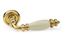 Дверная ручка Fadex Siena Ceramic V L01 латунь полированная/бежевая керамика