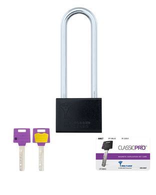 Замок навесной MUL-T-LOCK M10/C3 ClassicPro 4867 2KEY DND3D PURPLE INS R shackle 102мм 9,5мм PB, Навесной замок