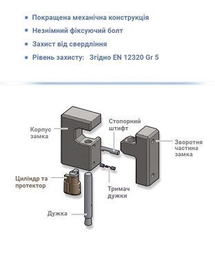 Замок навесной MUL-T-LOCK HASP LOCK DIAMOND MTL400 4867 2KEY DND3D BLACK INS SLID shackle 13мм BOX M, Навесной замок