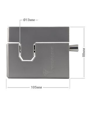 Замок навесной MUL-T-LOCK HASP LOCK DIAMOND MTL400 4867 2KEY DND3D BLACK INS SLID shackle 13мм BOX M, Навесной замок