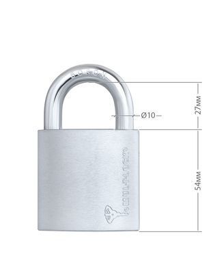 Замок навесной MUL-T-LOCK G55 ClassicPro 4867 2KEY DND BLUE INS NR shackle 27мм 10мм BOX M, Навесной замок