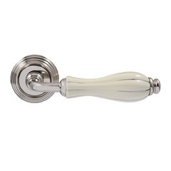 Дверная ручка Fimet 106-269 Lady никель/белый фарфор серебренная полоска