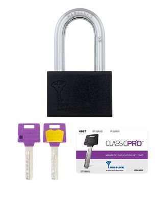 Замок навесной MUL-T-LOCK M13/C2 ClassicPro 4867 2KEY DND3D PURPLE INS R shackle 58мм 12,7мм BOX M, Навесной замок
