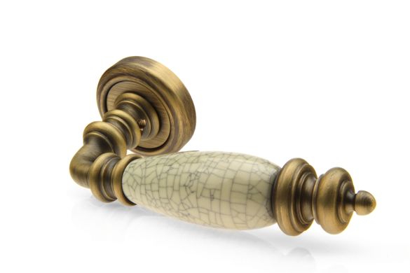 Дверная ручка Fadex Siena V B02 бронза матовая/бежевая керамика