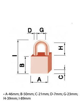 Замок висячий TOKOZ DELTA_50 CODE NR_shackle 39мм 7мм BLISTER, Навесной замок