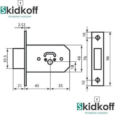 Дверной замок Bruno Lock Bruno 156F, Backset 45мм, хром