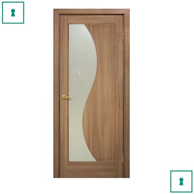 Двери межкомнатные Омис ПВХ, Эльза, Дуб золотой, СС+КР, 600 мм