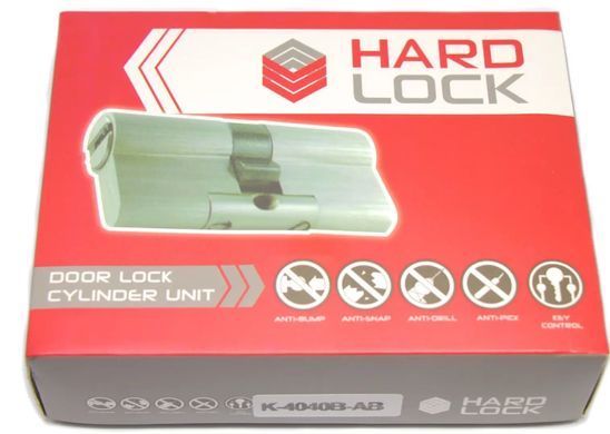 Серцевина замка Hard Lock K-Серия 60мм 30*30т 5 ключей черный