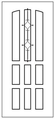 Входная дверь СТАЛЬ-М Коттедж-2, МДФ накладки со стеклопакетом+решетка