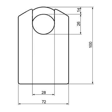Замок висячий TOKOZ GAMA_70 CS PRO T04 3KEY BLUE Sleeve_3BT NR_shackle 26мм 14мм BLISTER чорний корпус, Навесной замок