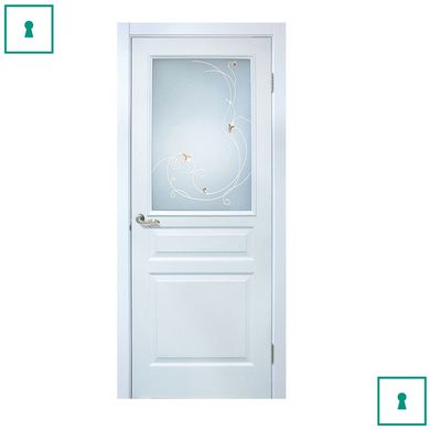 Двері міжкімнатні Оміс ПВХ, Барселона, Білий, СС+КР, 600 мм