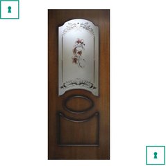 Двері міжкімнатні Оміс шпоновані, Вікторія, Лісовий горіх, СС+ФП квітка, 600 мм
