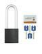 Замок навесной TOKOZ GAMA 50 OS PRO T04 3KEY BLUE Sleeve 3BT NR shackle 80мм 10мм BOX черный корпус, Навесной замок