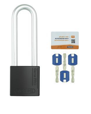 Замок висячий TOKOZ GAMA_50 OS PRO T04 3KEY BLUE Sleeve_3BT NR_shackle 100мм 10мм BOX чорний корпус, Навесной замок