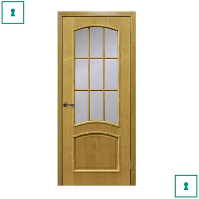 Двері міжкімнатні Оміс шпоновані, Капрі, Дуб натуральний тонований, ПО, 600 мм