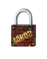 Замок висячий TOKOZ GRAFFITI_40 3KEY TK1_M NR_shackle 22мм 6,2мм, Навесной замок