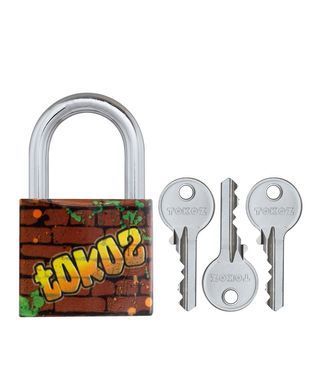 Замок висячий TOKOZ GRAFFITI_40 3KEY TK1_M NR_shackle 22мм 6,2мм, Навесной замок