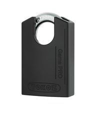Замок висячий TOKOZ GAMA_50 CS PRO T04 3KEY BLUE Sleeve_3BT NR_shackle 22мм 10мм BLISTER чорний корпус, Навесной замок