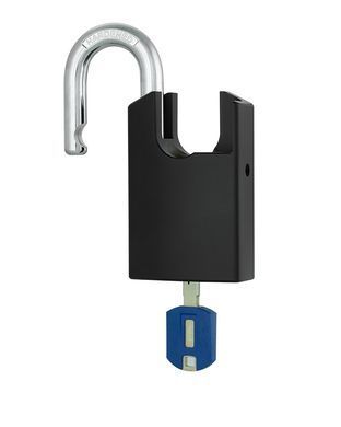 Замок навесной TOKOZ GAMA 50 CS PRO T04 3KEY BLUE Sleeve 3BT NR shackle 22мм 10мм BLISTER черный корпус, Навесной замок