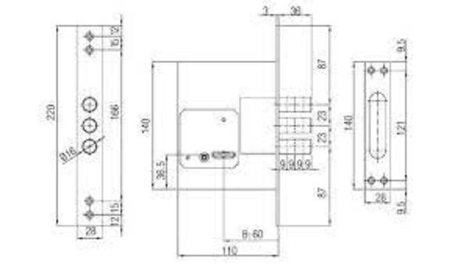 Дверной замок дополнительный MOTTURA DP25170000 Backset 60мм, Хром, Хром