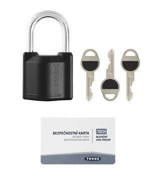 Замок висячий TOKOZ OMEGA_50 TE01 3KEY TKTECH NR_shackle 40,5мм 8мм BLISTER, Навесной замок