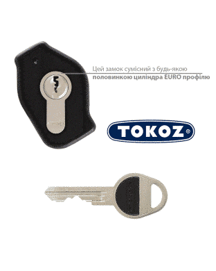 Замок висячий TOKOZ OMEGA_50 TE01 3KEY TKTECH NR_shackle 40,5мм 8мм BLISTER, Навесной замок
