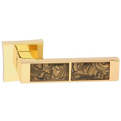 Дверна ручка Oro&Oro 203-13E GP/Brown tiger золото/коричневий тигр, Латунь, Латунь