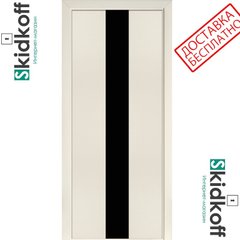 Двері міжкімнатні ТЕРМІНУС, Модель 23, ПО (чорне), 600 мм, ясен Crema