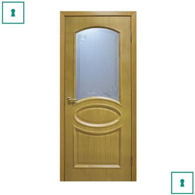 Двери межкомнатные Омис шпонированные, Лаура, Дуб натуральный тонированный, СС+КР, 600 мм