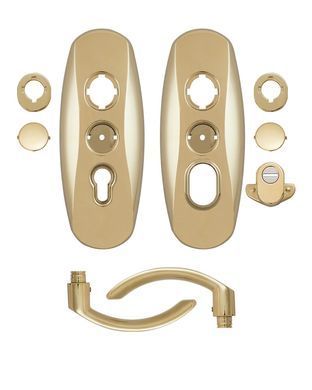 Фурнитура защитная MUL-T-LOCK PLATINUM SH300 mov-mov DIN PLATE 85/90мм Латунь полированная 50-55мм 3клас Platinum GOLD Комплект, Латунь, Латунь