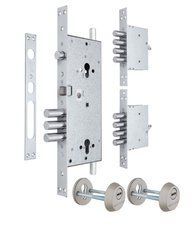 Замок врезной MUL-T-LOCK 3-WAY DIN+DIN 415G CR UNIV SATIN_NICKEL BS63мм 2_protectors SP, Хром, Хром