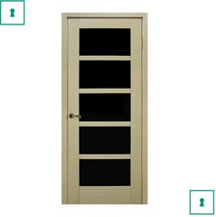 Двери межкомнатные Омис шпонированные, Вена, FL дуб беленный, ЧС, 600 мм