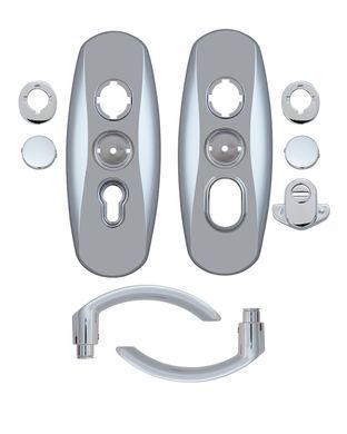 Фурнітура захисна MUL-T-LOCK PLATINUM SH300 mov-mov DIN PLATE 85/90мм Хром полірований 50-55мм 3клас Platinum NICKEL CHROME Комплект, Хром, Хром