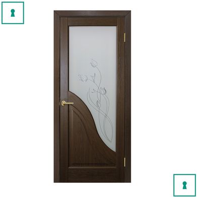 Двері міжкімнатні Оміс ПВХ, Габріелла, Каштан, СС+КР, 700 мм