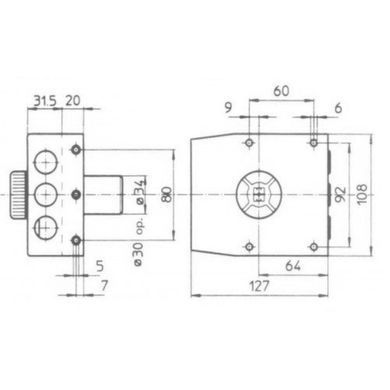 Дверной замок накладной MOTTURA 30401VD50C5 Backset 64мм, Хром, Хром