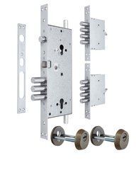 Замок врезной MUL-T-LOCK 3-WAY DIN+DIN 415G CR UNIV ANTIQUE_BRONZE BS63мм 2_protectors SP, Бронза античная, Бронза античная