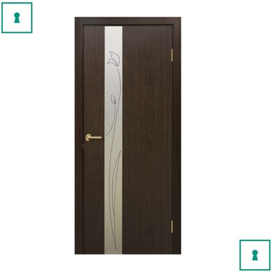 Двері міжкімнатні Оміс ПВХ, Дзеркало 3, Каштан, СС+КР, 600 мм