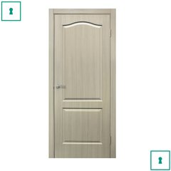 Двері міжкімнатні Оміс ПВХ, Класика, Білений дуб, ПГ, 600 мм