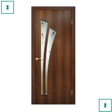 Двері міжкімнатні Оміс ПВХ, Пальма, Горіх, СС+КР, 900 мм